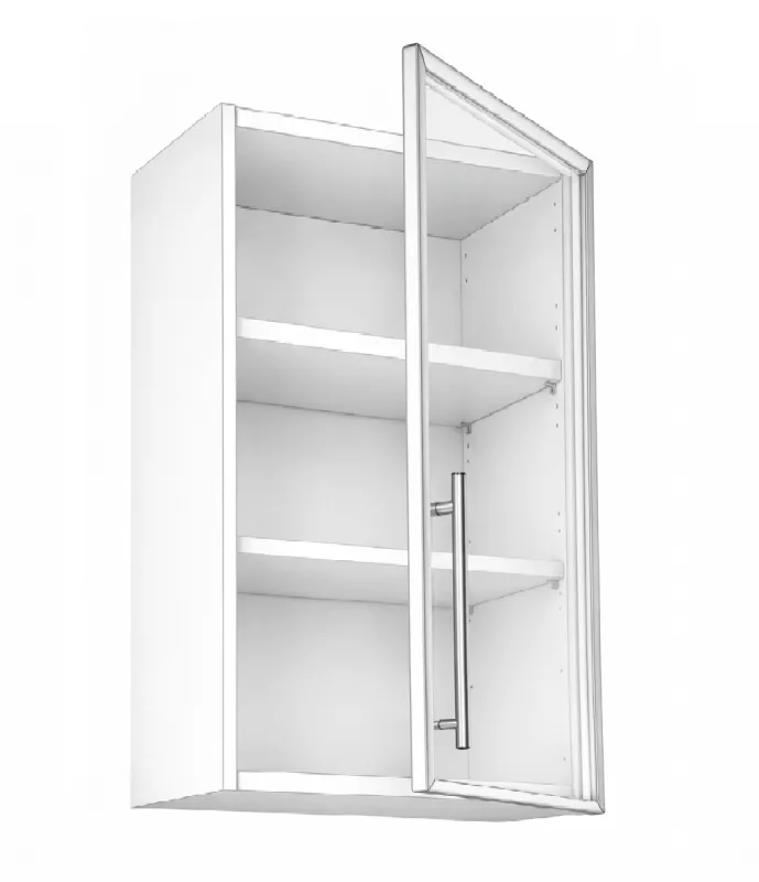 Horní, s prosklenými dvířky, 600 mm, v. 720 mm