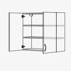 Horní policová skříňka se 2 dvířky, 900 mm, výška 720 mm KuchyneNaNetu