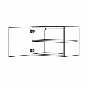 Horní policová skříňka s dvířky, 550 mm, výška 576 mm KuchyneNaNetu
