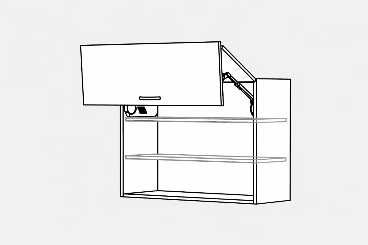 Horní skříňka s lomeným výklopem HF Aventos, 600 mm, výška 720 mm KuchyneNaNetu