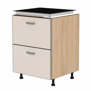 Spodní skříňka pro varnou desku se 2 zásuvkami, 1000 mm