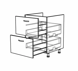 Spodní skříňka pro varnou desku se 2 zásuvkami, 800 mm KuchyneNaNetu