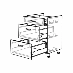 Spodní skříňka pro varnou desku se 3 zásuvkami, 1000 mm KuchyneNaNetu