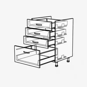 Spodní skříňka pro varnou desku se 4 zásuvkami, 800 mm KuchyneNaNetu