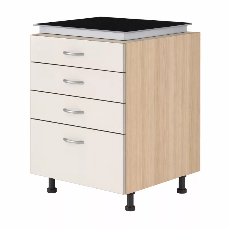 Spodní skříňka pro varnou desku se 4 zásuvkami, 600 mm KuchyneNaNetu