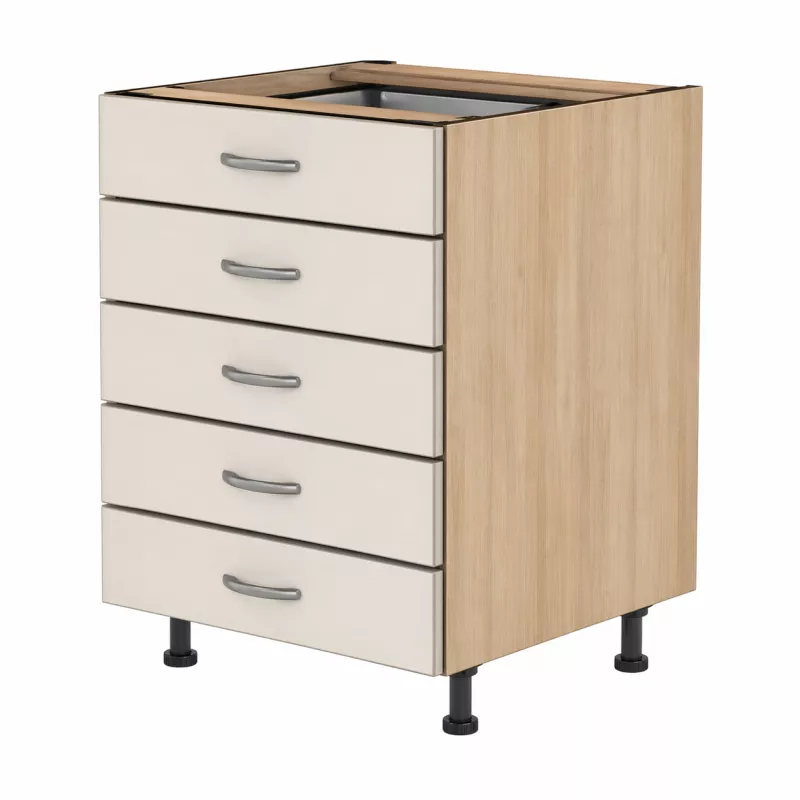 Spodní zásuvková skříňka, 700 mm, 5 zásuvek KuchyneNaNetu