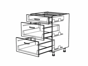 Ostrůvková spodní se 3 zásuvkami, 900 mm KuchyneNaNetu
