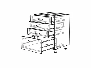 Ostrůvková spodní se 4 zásuvkami, 1000 mm KuchyneNaNetu
