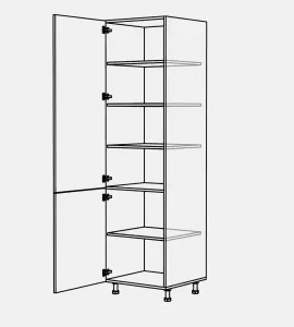 Vysoká potravinová skříň s dvířky, 450 mm, výška 2058 mm KuchyneNaNetu