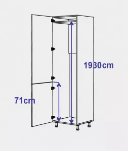 Vysoká skříň pro lednici, 600 mm, výška 2058 mm KuchyneNaNetu