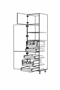 Vysoká zásuvková skříň, 450 mm, výška 2238 mm KuchyneNaNetu