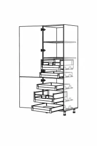 Vysoká zásuvková skříň, 600 mm, výška 2058 mm KuchyneNaNetu